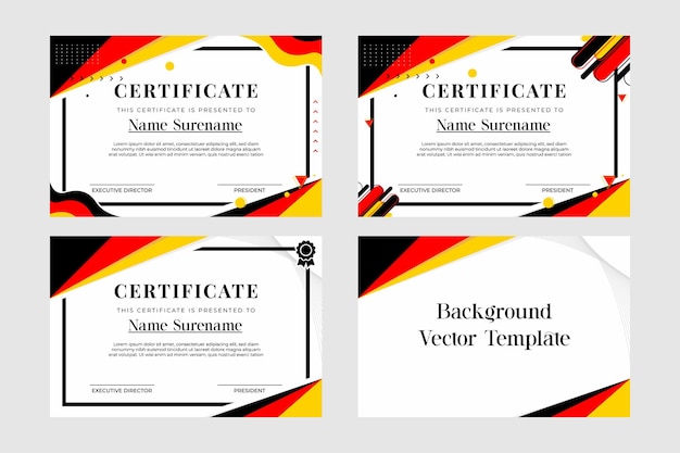 Modèle De Jeu De Certificats Vectoriels Premium