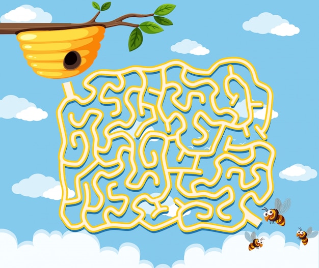 Modèle De Jeu Honey Bee Maze