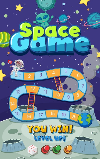 Vecteur modèle de jeu avec de nombreuses planètes dans l'espace