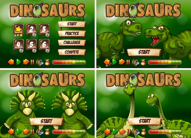 Modèle De Jeu Avec Un Thème De Dinosaure