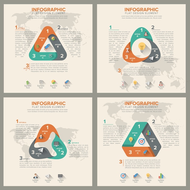 Modèle De Jeu De Triangle Forme Infographique. Style De Design Plat