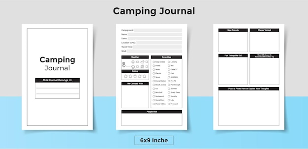 Vecteur modèle de journal de camping