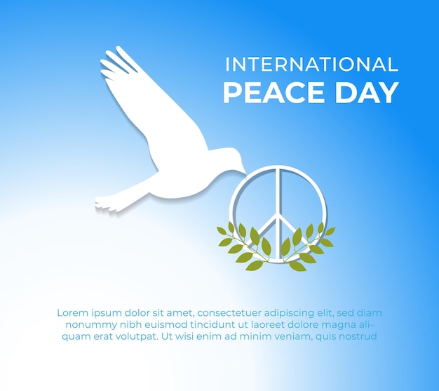 Vecteur modèle de journée internationale de la paix vectorielle gratuite avec pigeon
