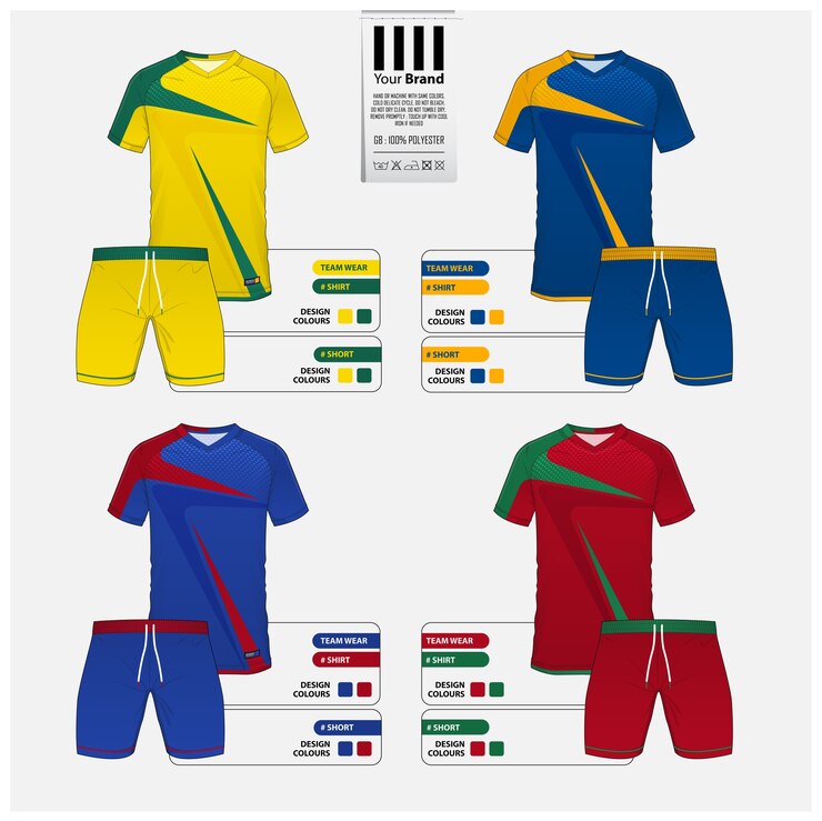 Vecteur modèle de kit de maillot de football ou de football