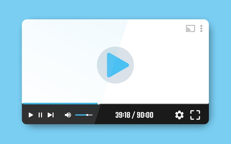 Vecteur modèle de lecteur vidéo pour les applications web ou mobiles illustration vectorielle