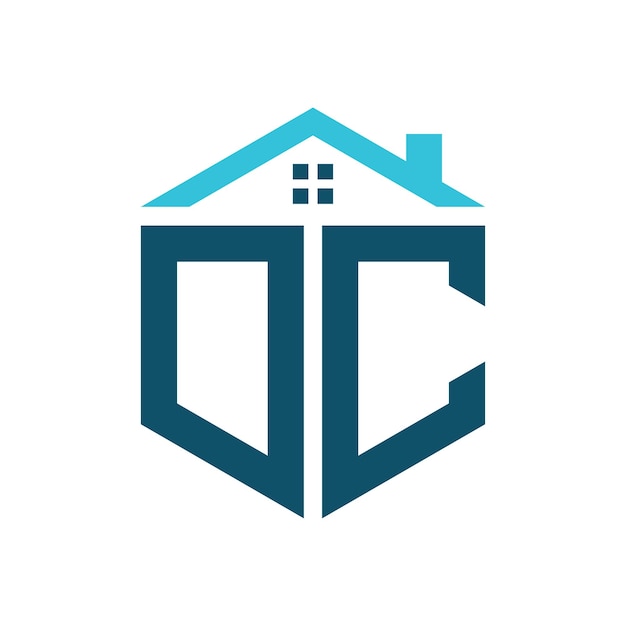 Vecteur modèle de lettre de conception de logo de maison dc logo de dc pour la construction immobilière ou toute entreprise liée à la maison