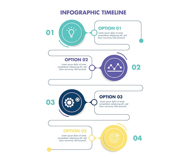 modèle de ligne de temps infographique design de ligne de cercle ui