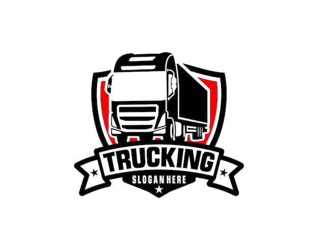 Vecteur un modèle de logistique de livraison de fret truck logo