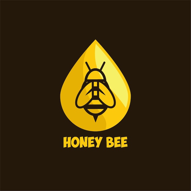 Modèle De Logo D'abeille à Miel