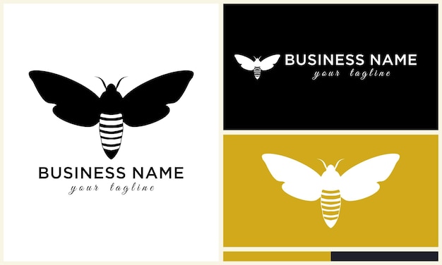 Modèle De Logo D'abeille Vectorielle à Silhouette