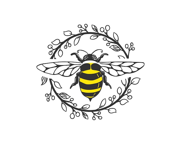 Modèle de logo d'abeille