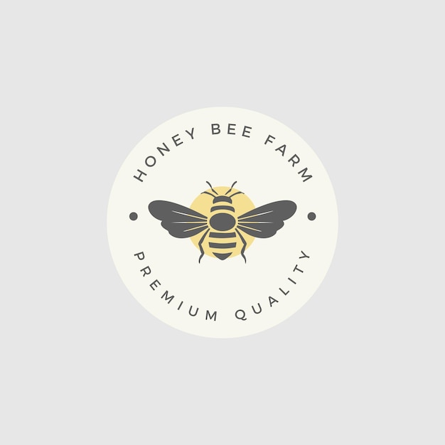 modèle de logo d'abeilles à miel vintage, vecteur d'illustration