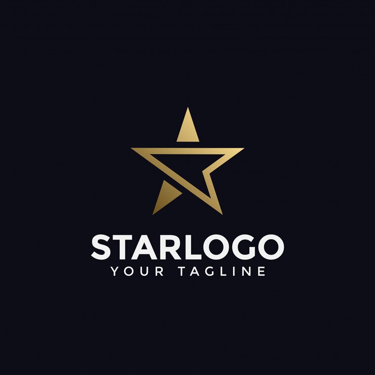 Vecteur modèle de logo abstrait étoile d'or de luxe