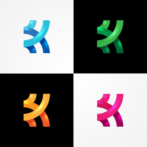 Vecteur modèle de logo abstrait k