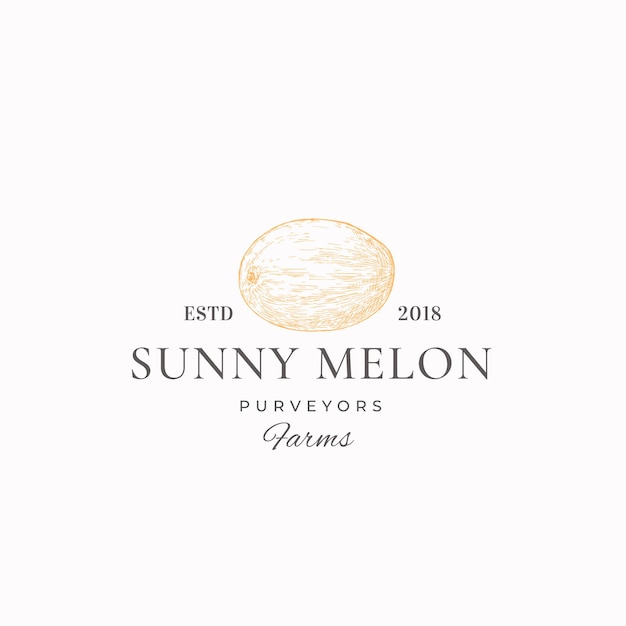 Modèle De Logo Abstrait Sunny Melon Farms.