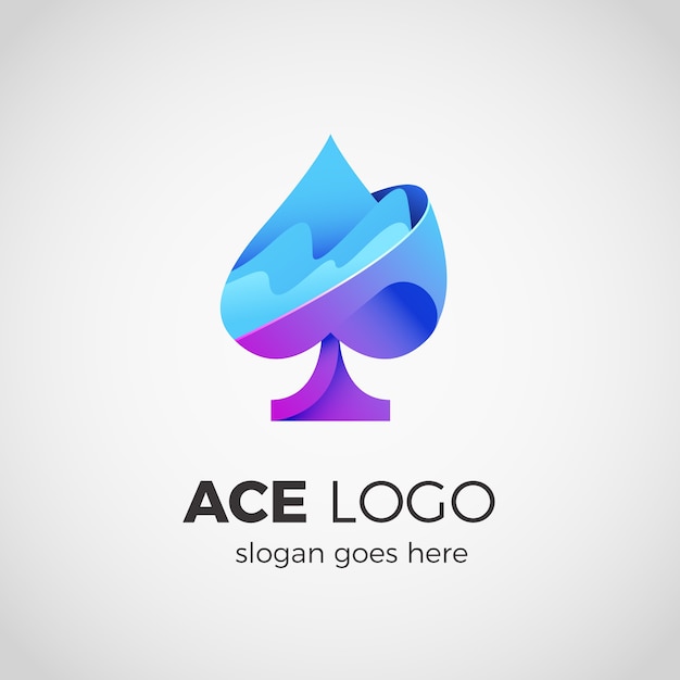 Vecteur modèle de logo ace dégradé