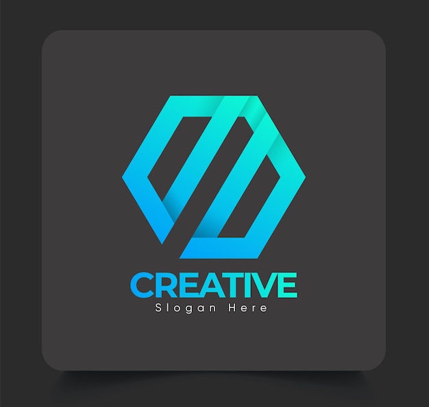 Modèle de logo d'agence commerciale minimal, couleur dégradée avec couleur d'arrière-plan, vecteur Premium.