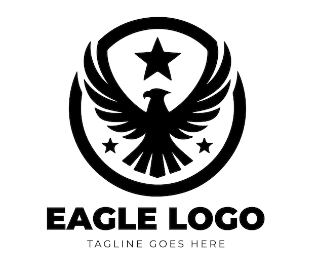 Vecteur modèle de logo de l'aigle à design plat vectoriel