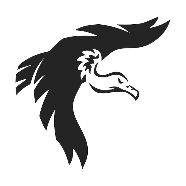 Vecteur le modèle de logo de l'animal vautour icône d'identité de marque isolée abstrait graphique vectoriel