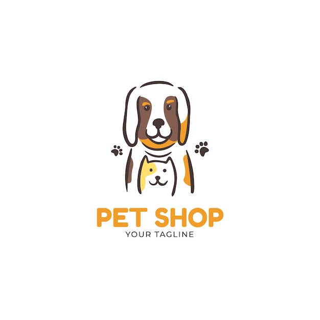 Modèle De Logo D'animalerie Pour Chiens Et Chats