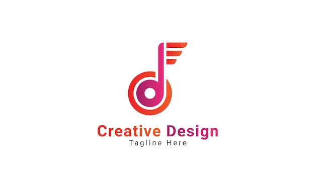 Modèle De Logo D'application De Musique Dégradé Moderne