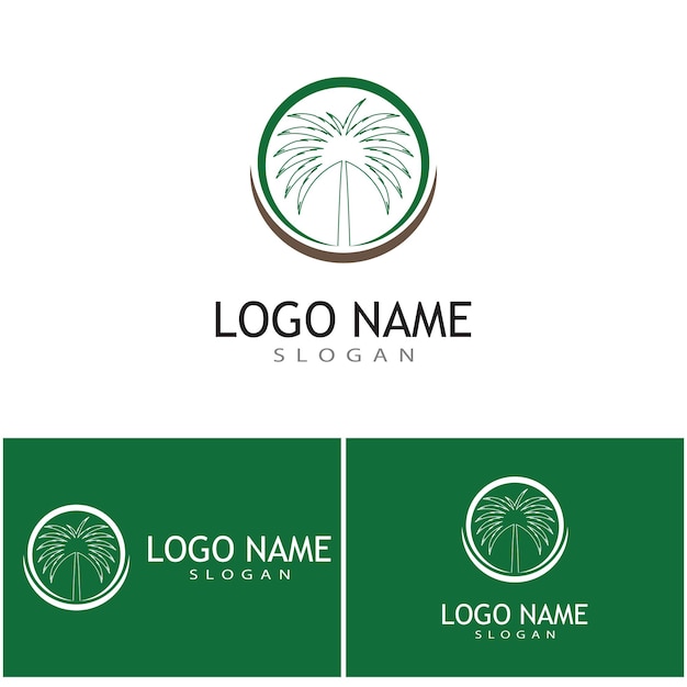 Modèle De Logo D'arbre De Dates Conception De Symbole Vectoriel