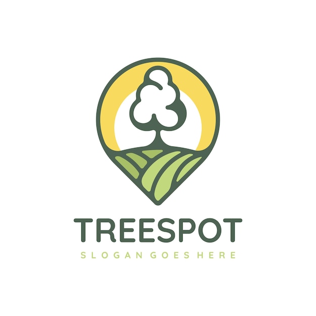 Vecteur modèle de logo arbre et nature spot