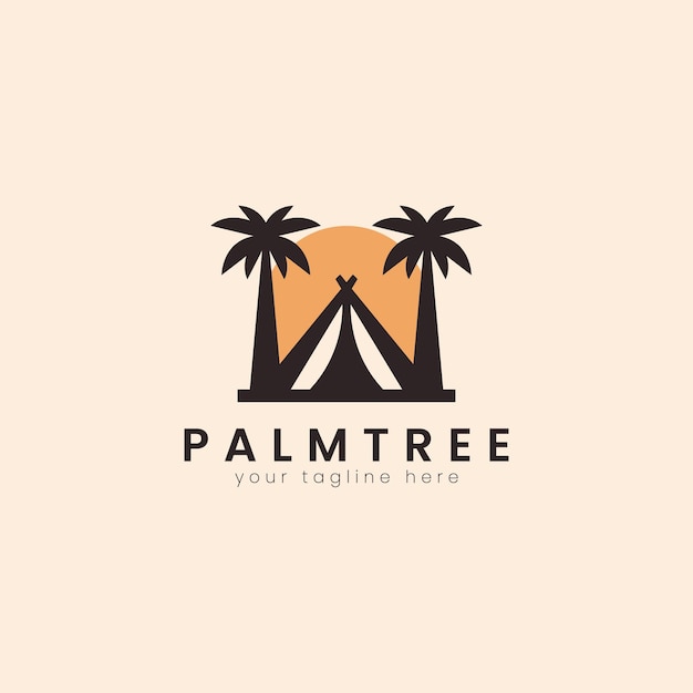 Le Modèle De Logo D'arbre De Palmier Peut être Utilisé Pour L'illustration Vectorielle De Conception De Logo D'hôtel Ou De Complexe De Plage Tropicale