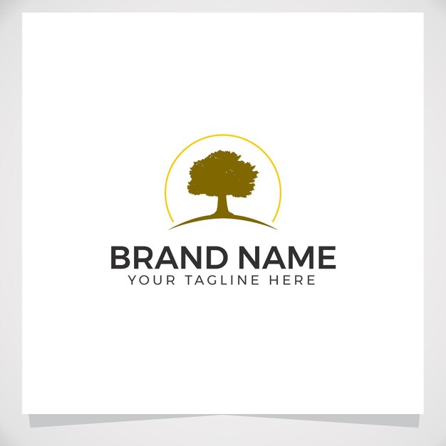 Modèle De Logo Arbre Vintage