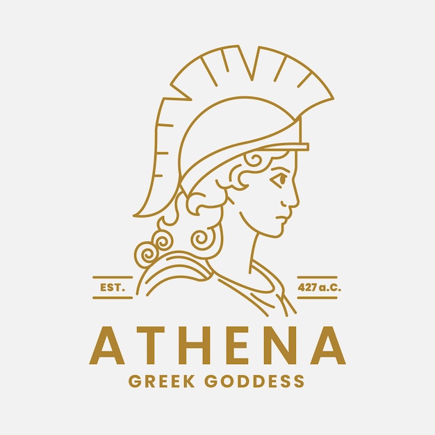 Vecteur modèle de logo athena design plat