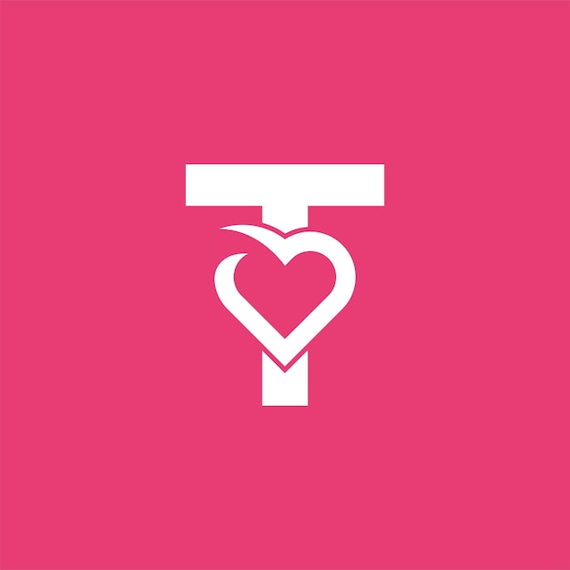 Modèle De Logo Audacieux Coeur Lettre D'amour T