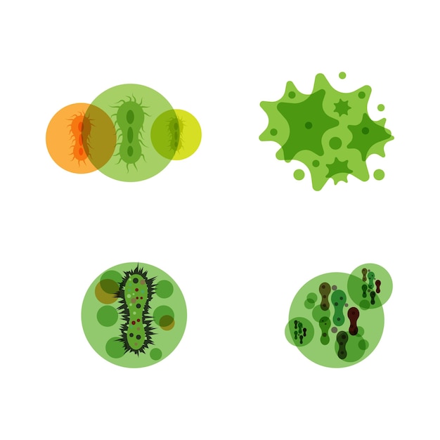 Modèle De Logo Bactérien Vecteur Symbole Nature