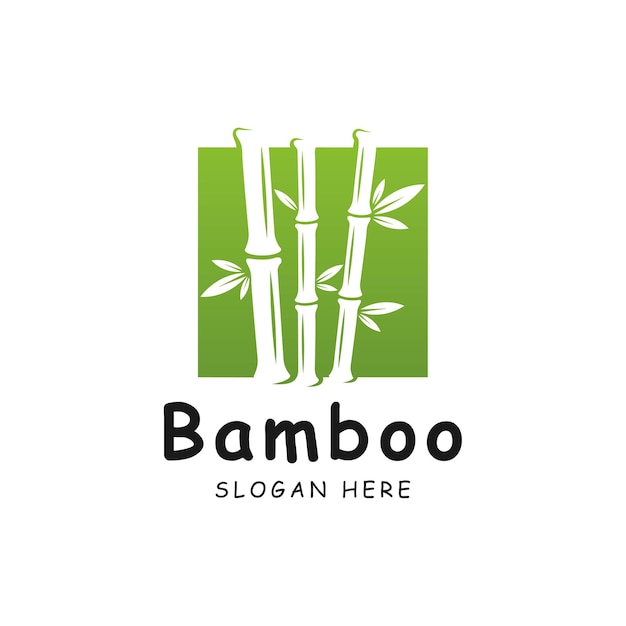 Modèle De Logo En Bambou. Bambous Verts