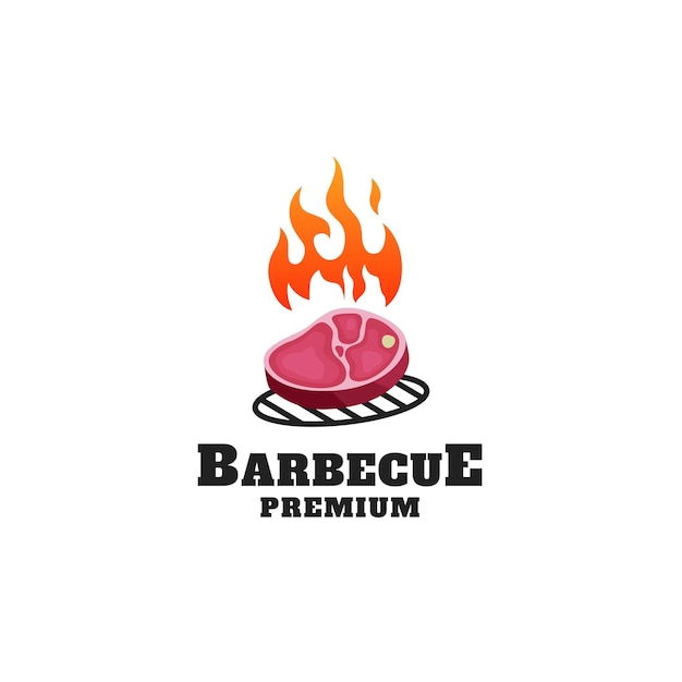 Vecteur modèle de logo de barbecue chaud