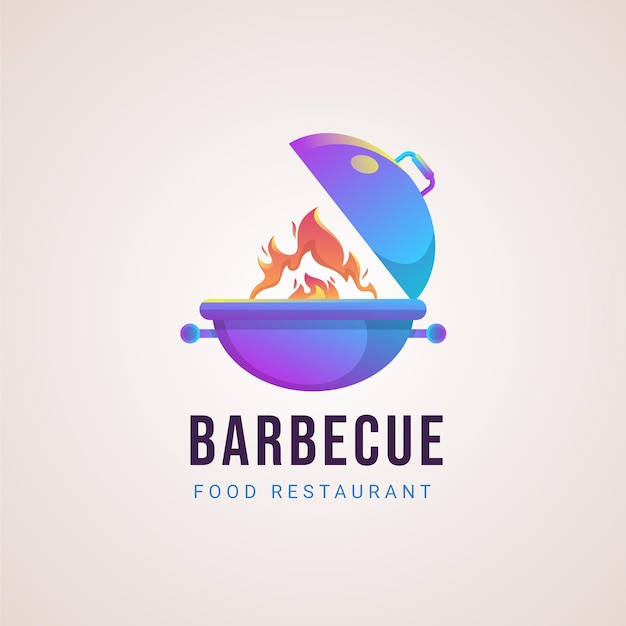 Modèle De Logo De Barbecue Dégradé