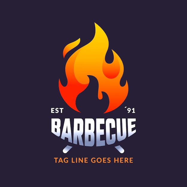 Vecteur modèle de logo de barbecue dégradé