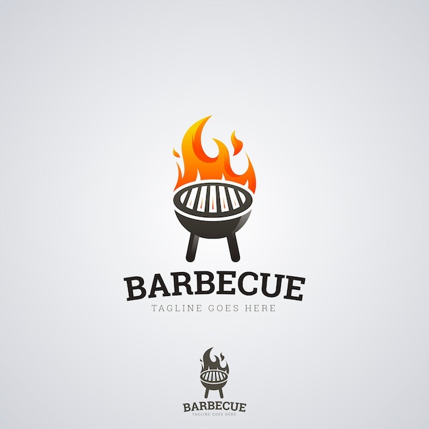 Modèle De Logo De Barbecue Dégradé