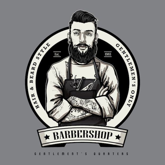 modèle de logo barbershop