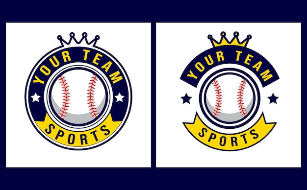 Modèle De Logo De Baseball Avec Style Emblème