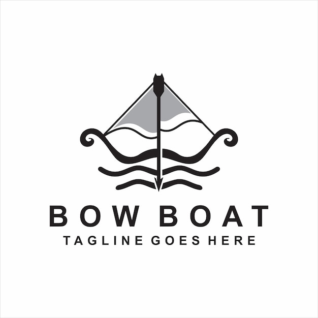 Modèle De Logo De Bateau Avec Design Bow Et Boat.