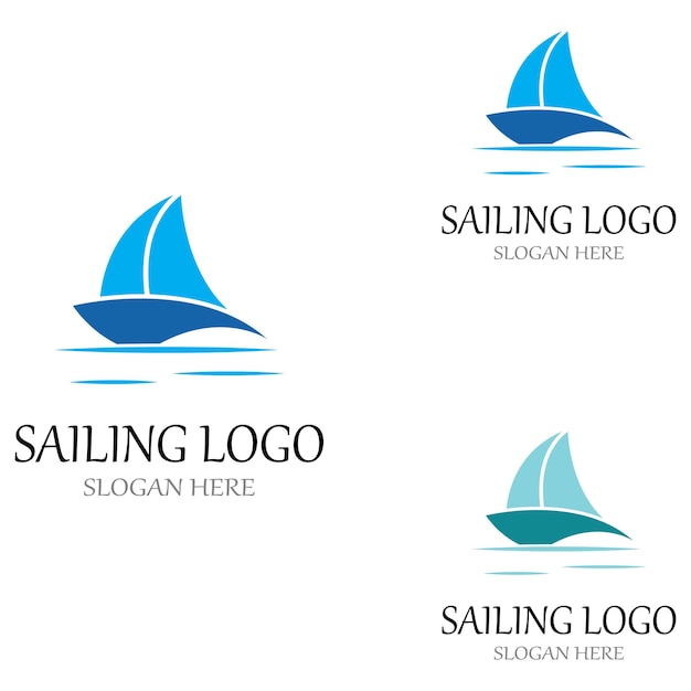 Modèle De Logo De Bateau à Voile Vecteur