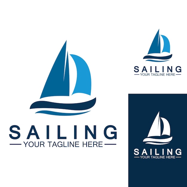 Modèle De Logo De Bateau à Voile Vecteur