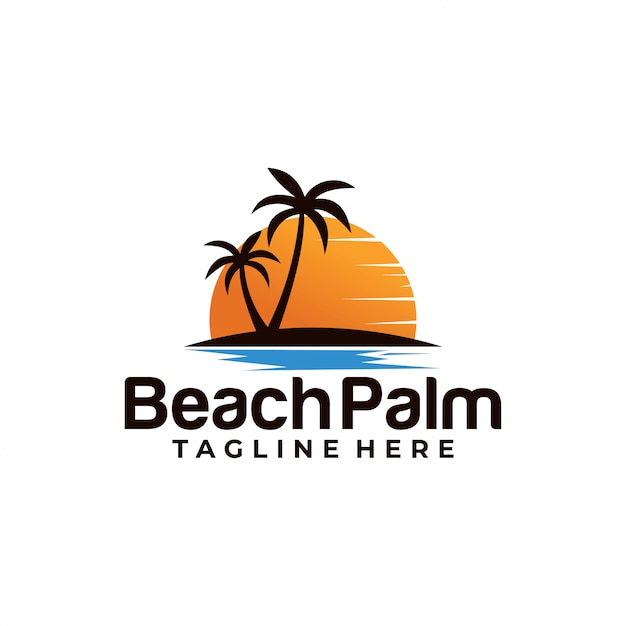 Modèle de logo Beach Palm