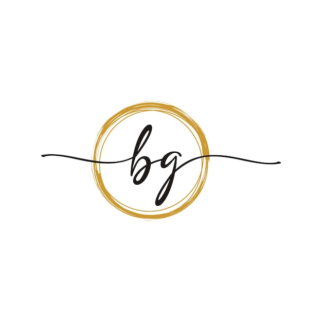Modèle de logo beauté initiale lettre BG