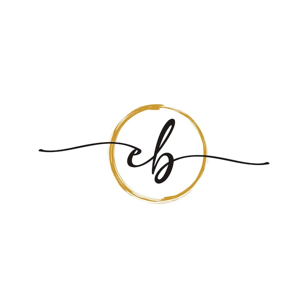 Modèle de logo de beauté de lettre de script initial EB