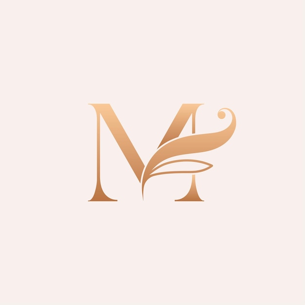 Vecteur modèle de logo beauté massage naturel lettre m