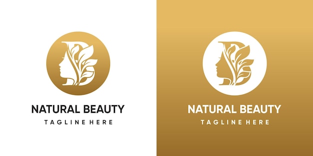 Vecteur modèle de logo de beauté de la nature vectorielle avec vecteur premium de concept de lettre b.