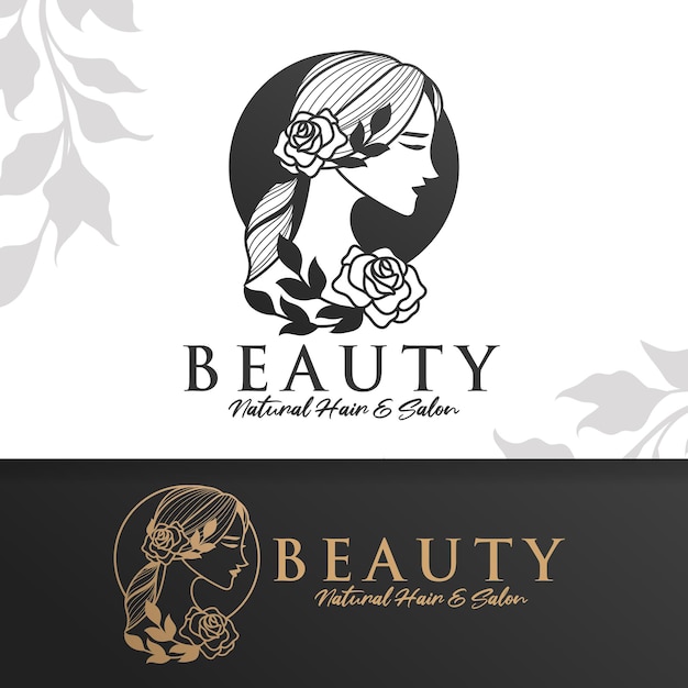 modèle de logo de beauté naturelle femme