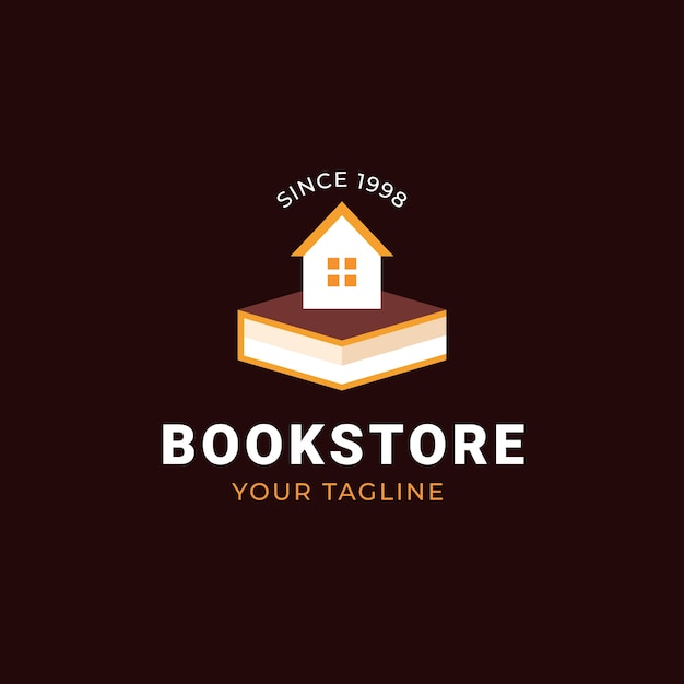 Modèle de logo de bibliothèque design plat