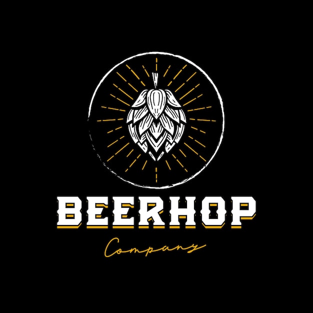 Vecteur modèle de logo de bière hop